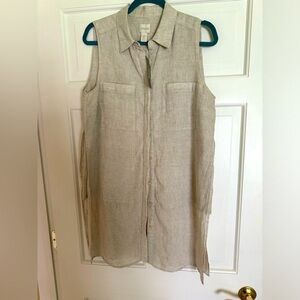 Chico’s Linen Side Slit Shirt, size 1